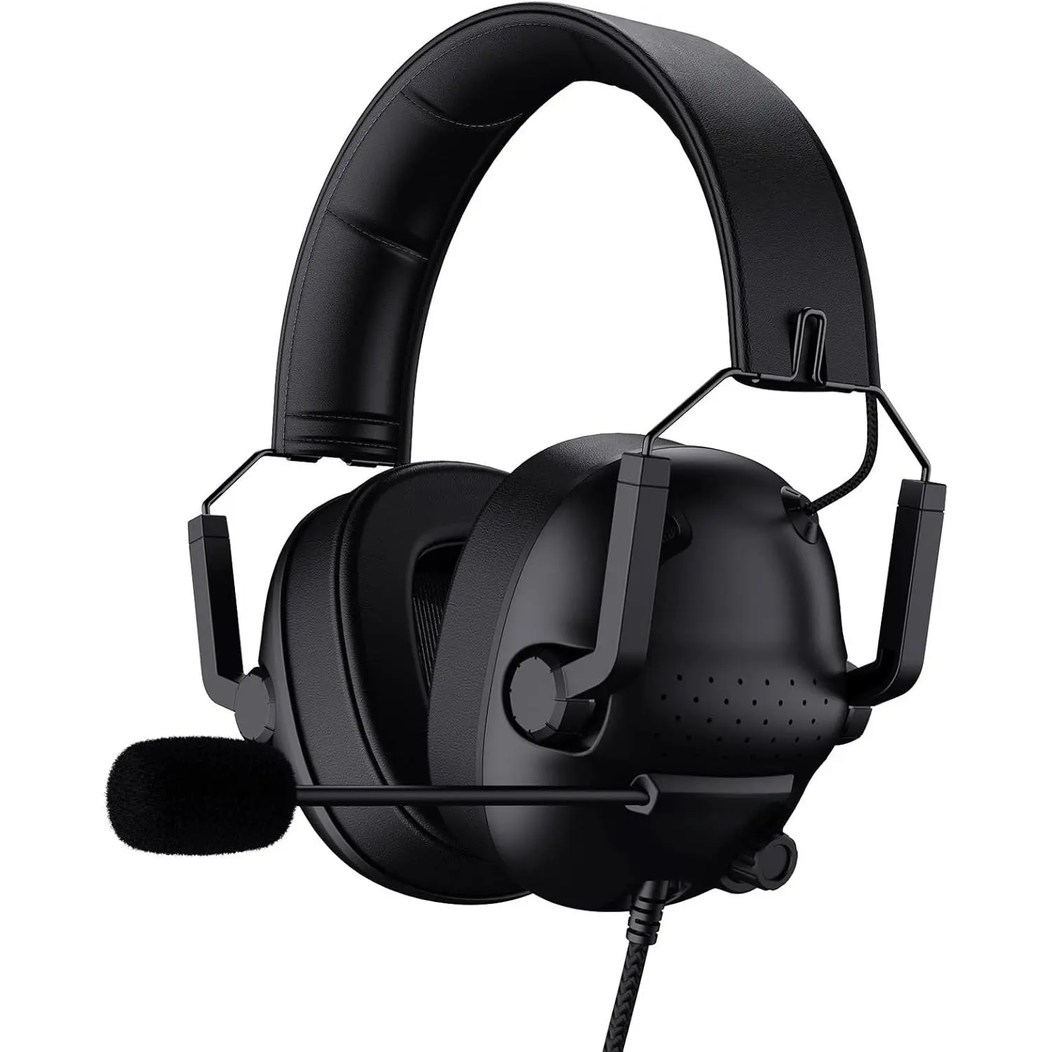 F-HPS01  SG500 Surround Sound Pro Gaming Headset with Noise Cancelling Microphone - Soft Memory Foam Padding - Portable Foldable Headphones for PC, PS4, PS5, Xbox One, Switch - Black
