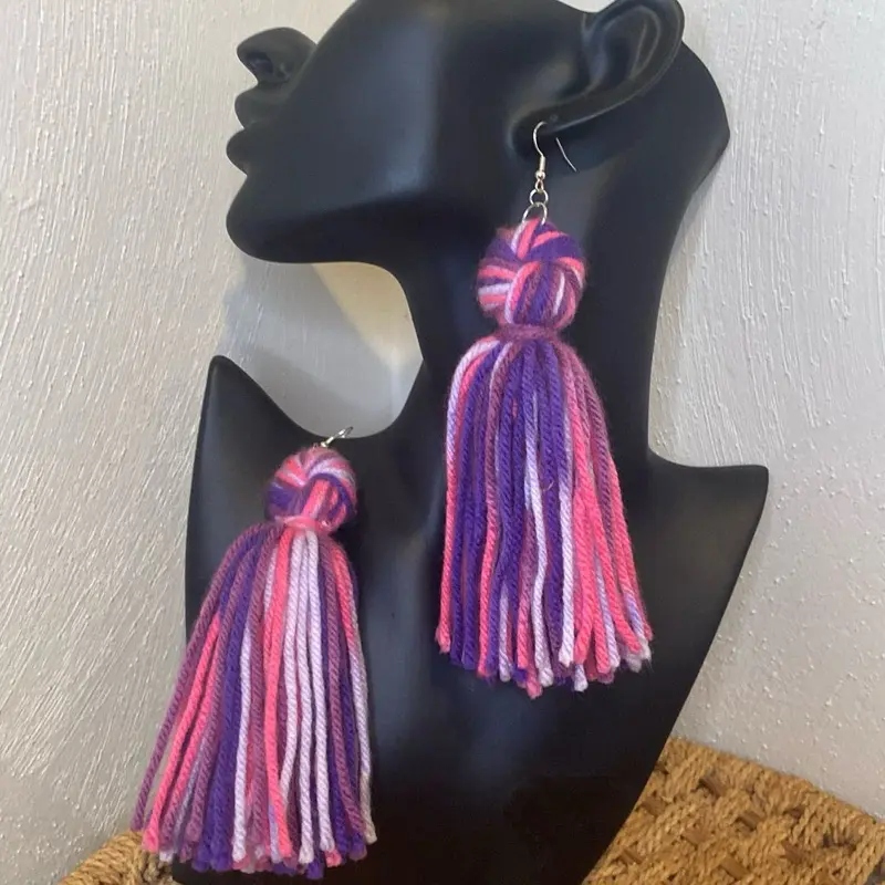 YM BFFS Women's Funky Tassel Drop Earrings - Statement Pieces, Textured Fringe, Lightweight Hypoallergenic Hook, Fabric, 1-Pack, Multi-Color, Fashion Accessory Goals, Daily/Graduation Gift, All-Season Wear YM BFFS Women's Funky Tassel Drop Earrings - Statement Pieces, Textured Fringe, Lightweight Hypoallergenic Hook, Fabric, 1-Pack, Multi-Color, Fashion Accessory Goals, Daily/Graduation Gift, All-Season Wear