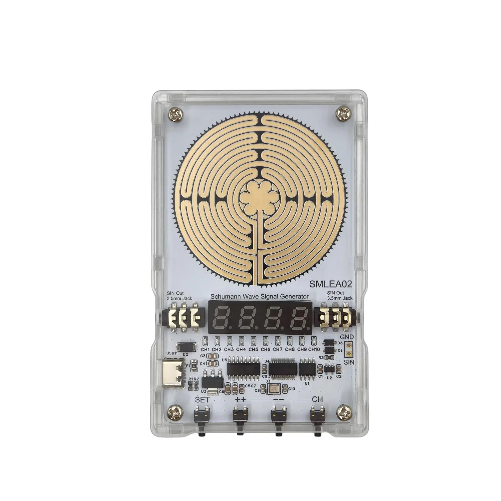 7.83hz Schumann Wave Generator, Pure Sine Wave, 10 Channels Switchable, Dual 3.5mm Audio Output, Pemf Pulse Em Field, Pulse Electromagnetic Field, Sleep Aid, Stress Relief, Pemf Technology, Dual Audio Outputs