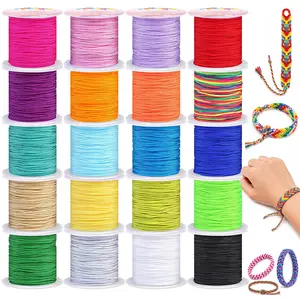 Nylon String for Bracelets, 20 Rolls Chinese Knotting Cord Nylon Beading Thread, Braided Bracelets, Beading, Necklaces, Macrame Craft, Wind Chime, Jewelry Making ﻿