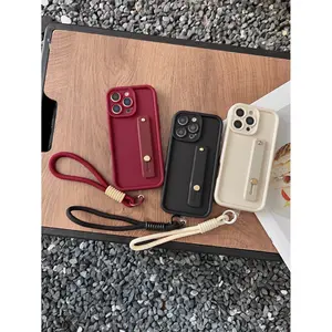 Simple and Stylish Pull-Out Stand Phone Case with Lanyard, Compatible with Multiple Models, Protective Cover for Daily Use