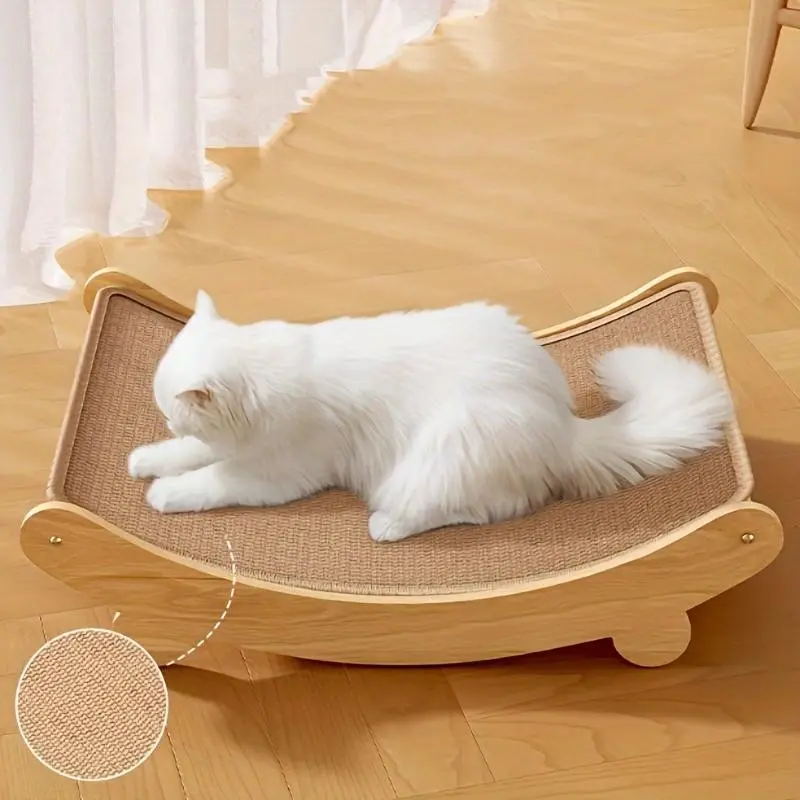 Wooden Cat Kittens Scratching Post with Replaceable Pad, Durable Cat Scratcher, Space-Saving Indoor Home Cat Furniture, Pet Scratch Board, Pet Supplies