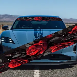 A rose windshield sticker - waterproof UV protection gloss vinyl sticker, personalized design, self-adhesive car, SUV, plastic/metal surface, car sticker for vehicle waterproofing, Sticker For Cars, Decal For Cars
