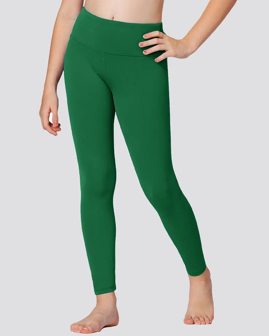 Girls' Soft, Snug Stretchable Activewear Yoga Bottoms, Sports Leggings with Hidden Pocket for Yoga Workouts
