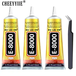 3PCS 110ml E-8000 Transparent Glue Mobile Phone Screen Repair Elastic Glue Plastic Rubber Shoes Jewelry Super Glue Never Clog Precision Nozzle Gift For Jewerly Craft Rhinestone Phone Frame Fix Screen Glass Glue 110ml/1pc