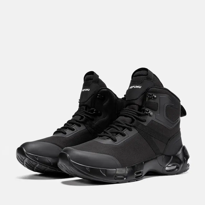 Comfortable Non Slip Tactical Boots Side-zip Waterproof Military Duty boot 6 Inches Ankle Protection Combat Boots For Outdoor Hiking Walking For EMT EMS Paramedics Long Shifts Shoes For Men Women