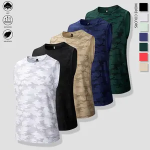 Men's Colorful Camouflage Pattern 3D Digital Print Sleeveless Crew Neck Casual Tank Top Vest Summer Hawaiian Beach Streetwear Men Outdoor Sports Waistcoat Breathable Comfortable