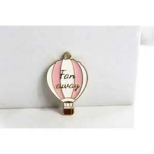 Far Away Hot Air Balloon Charm - Gold Plated