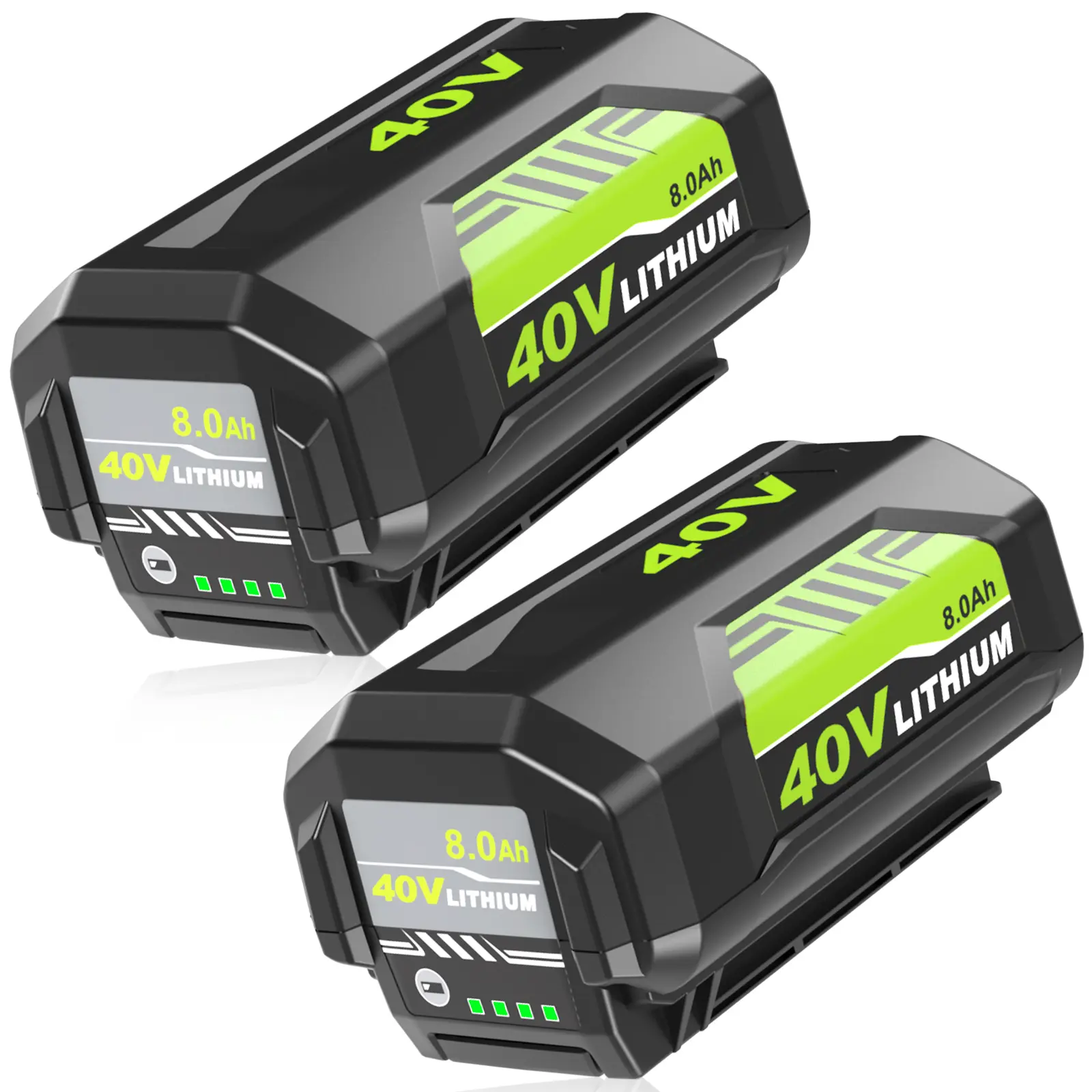 2-Pack High Capacity Lithium Cordless Tool Replacement Batteries - 40V 8000mAh & 6000mAh, Compatible with Ryobi 40V Power Tools (Replaces OP4050, OP4040, OP4026), Cordless Tool Battery, Power Tool Batteries