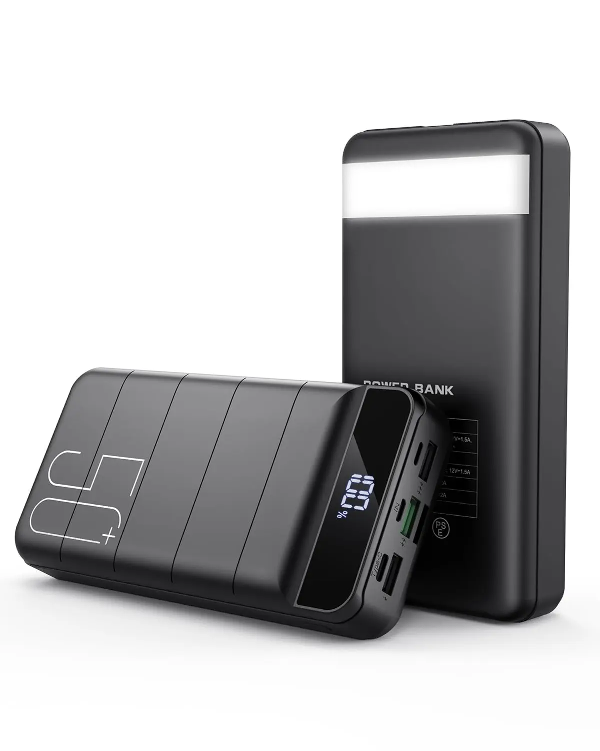 CrazyWhale 50000mAh Monster Capacity Power Bank, 22.5W Fast Charge External Battery, 4 Outputs LED Display, Charge 4 Devices at Once
