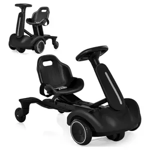 Costzon Ride on Drift Car, 6V Electric Ride-On Toy W/360-Degree Spin, 2-Position Adjustable Seat Up & Down/Front to Back, 2.6-3 MPH Max Speed, Horn & Engine, Drifting Go Kart for Kids 3+