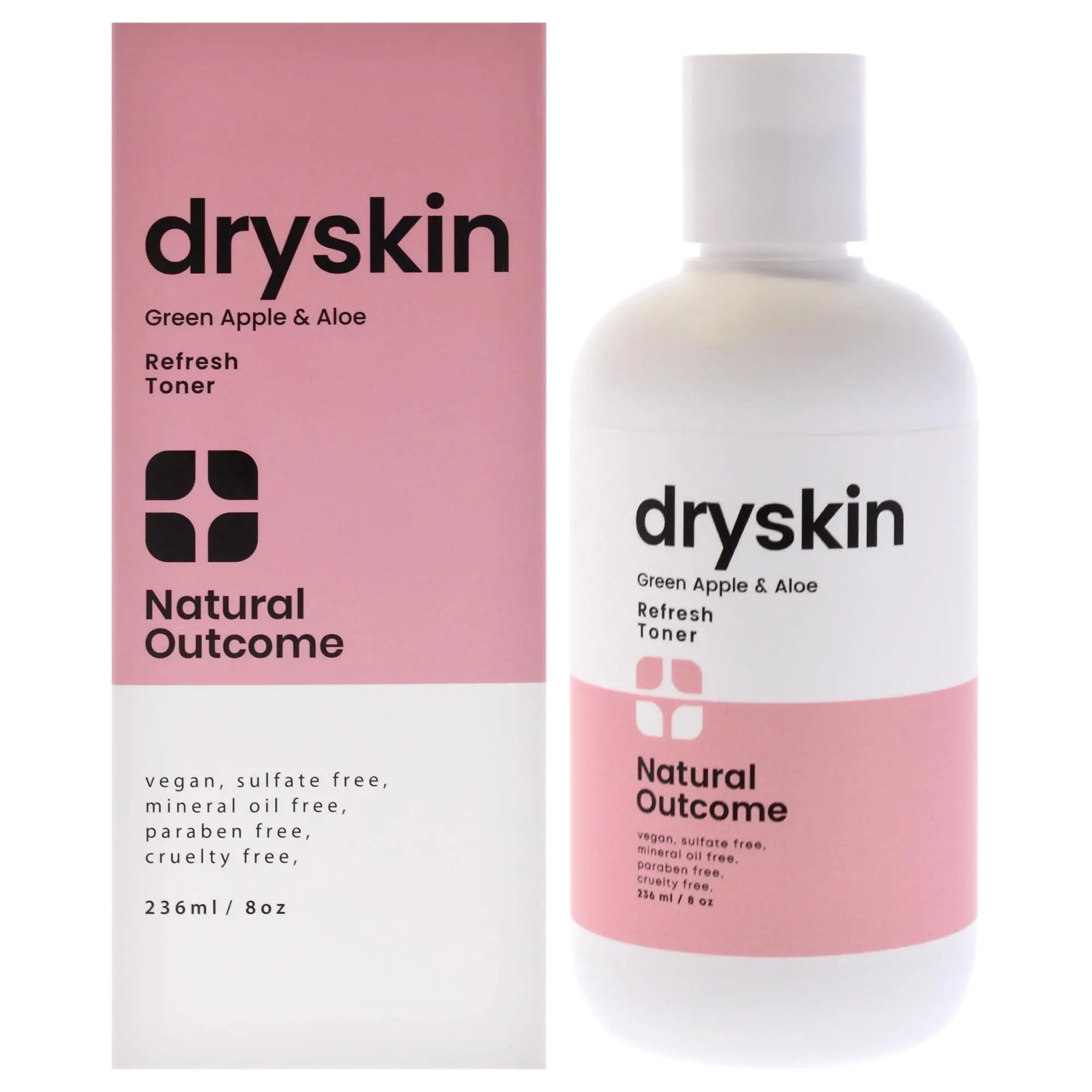 Dryskin Refresh Toner - Natural Outcome Gentle, Cruelty Free Aloe Blend Toner for Women, 8 oz Single Bottle for Regular Use, 8 Fl Oz