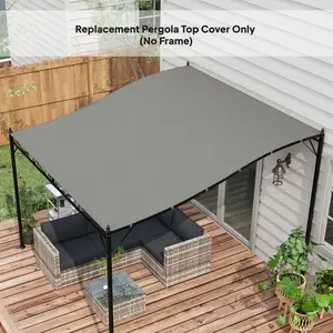 Dark Gray Pergola Canopy Replacement Cover - Compatible with 10' x 10' 84C-038 Series Outdoor Pergola Shade