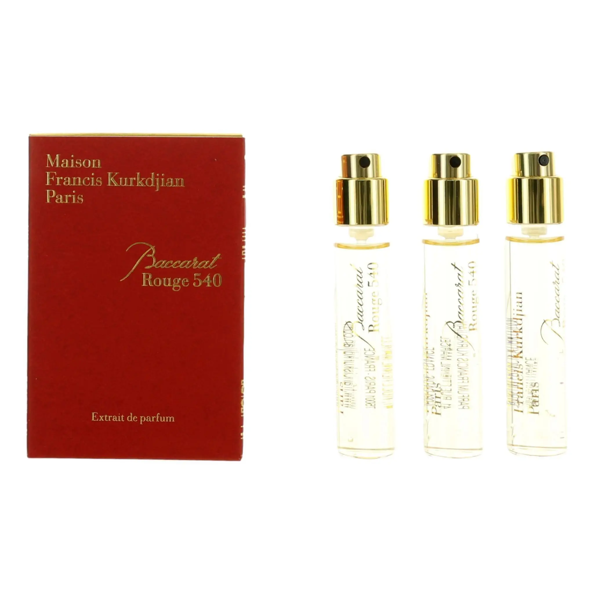 MINI MAISON FK Baccarat Rouge 540 Extrait EDP, 3x11ML Portable Yet Luxurious French Elegance Fragrance for Women, 240pcs By Box (122360) - France, Liquid