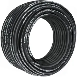VEVOR Hydraulic Hose 328 Feet Rubber Hydraulic Hoses with 2 High-Tensile Steel Wire Braid,  Inner Diameter 3/8 Inch, 5000 PSI Max, Bulk Hydraulic Hose -40 °F to 250 °F, Hydraulic Oil Flexible Hose