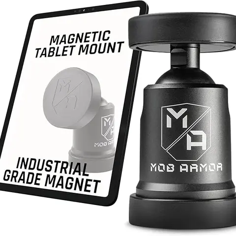 MOB ARMOR TabNetic Maxx Industrial Grade Magnetic Tablet Stand Holder - Industrial Grade Magnets, Durable Rugged Aluminum Adjustable Alloy Holder, 290lb Pull Force Rock-Solid Grip, Full Adjust Fit, Multiple Mounts for Phone & Computer Accessories