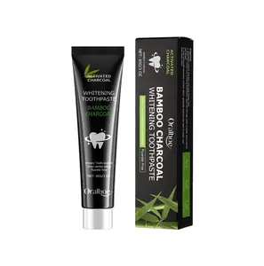 Oralhoe Bamboo Charcoal Toothpaste Freshen Breath, Brightening Teeth And Improving Yellow Tooth Stain Removal Toothpaste Yellow Tartar Menthol Peppermint flouride  free sp6  toothpaste Whitening healthy toothpaste