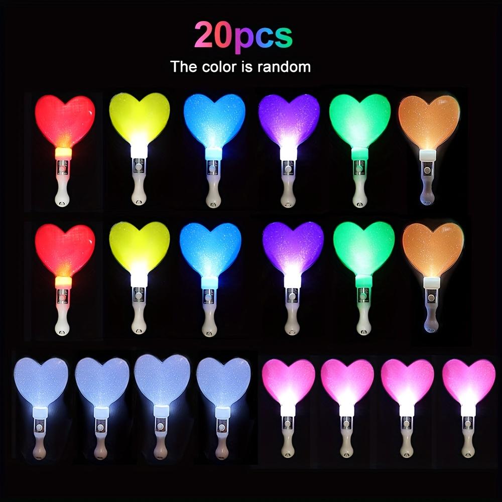20pcs Heart/Star/Round LED Luminous Handheld Glowing Stick Festival Party Adult Novelty Party Supplies, Suitable,Party Gift For Night Wedding Party, Concert, Valentine's Day Single Man And Woman Carnival Party, Halloween,Christmas decoration