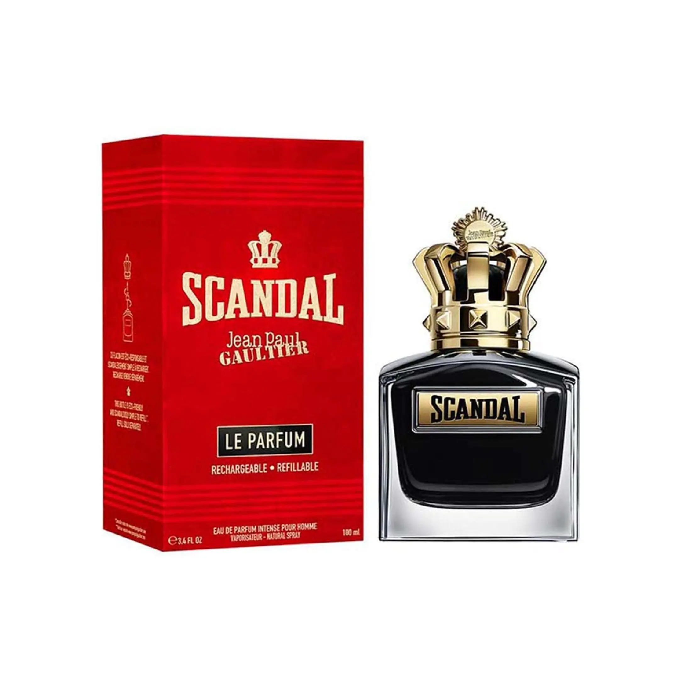 Jean Paul Gaultier Scandal Le Parfum for Men Eau de Parfum Intense Spray Refillable, 3.4 Ounce