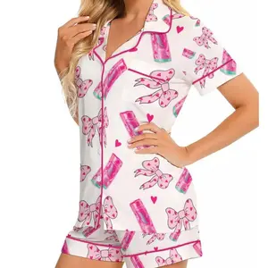 Alani Nu Pink Slush Satin Pajama Set, Beverage Inspired Silky Sleepwear, Cute Unisex Lounge Outfit, Fun Drink Lover Gift