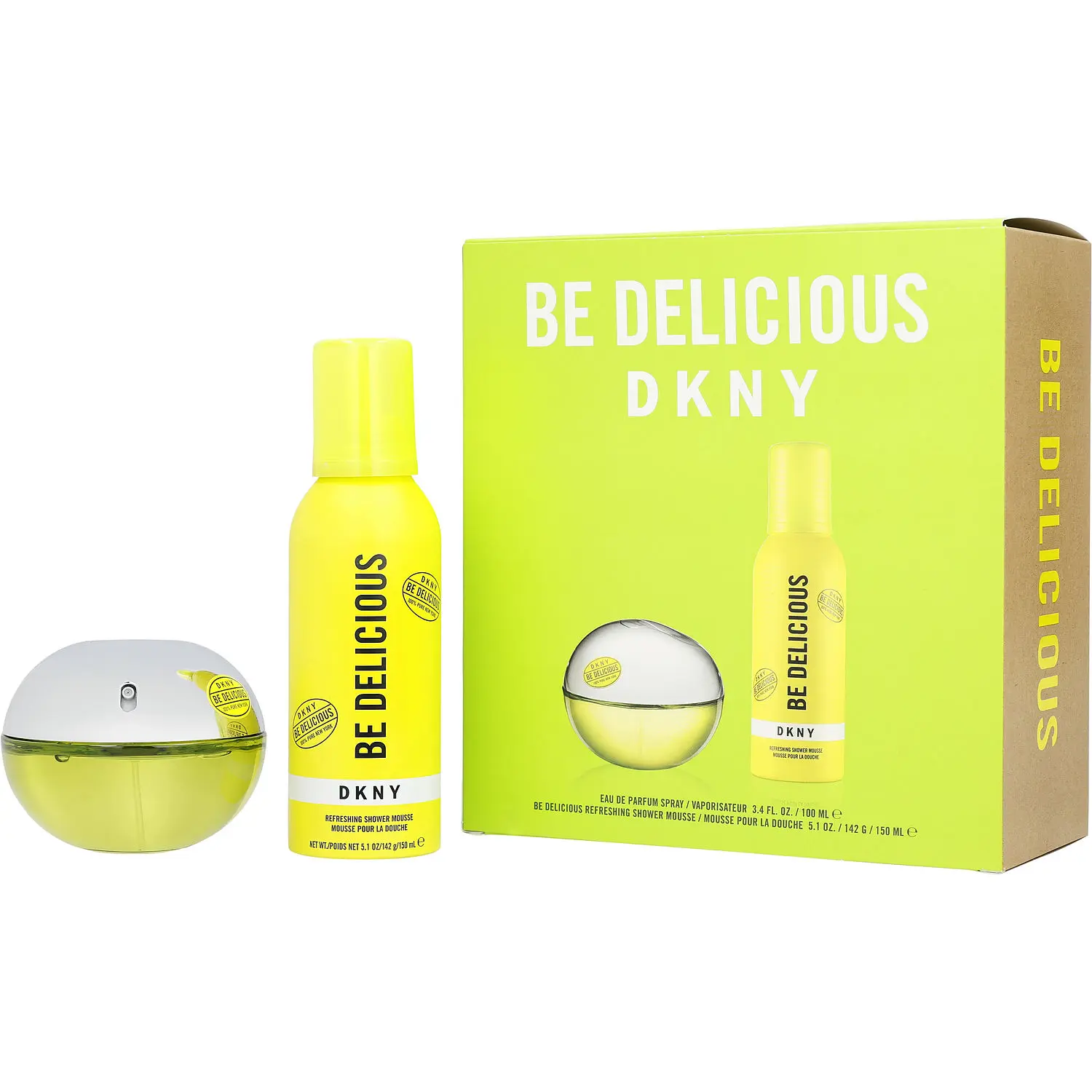 Dkny Be Delicious Set-Eau De Parfum Spray 3.4 Oz & Shower Mousse 5 Oz For Women
