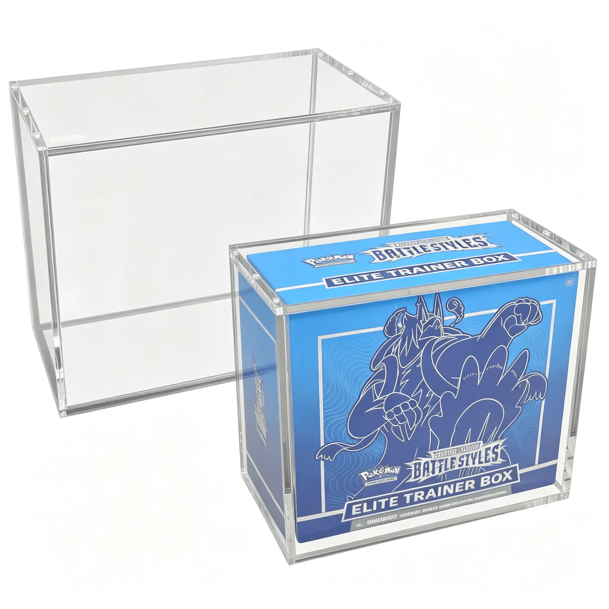 Clear Magnetic Acrylic ETB Display Case, 5mm Thick UV Protected Protective Holder For Elite Trainer Box, Dustproof Transparent Collectible Storage Container With Hidden Magnet Lid, Stackable Hard Acrylic Showcase For Pokémon Elite Trainer Boxes