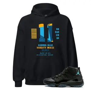 11 Gamma Blue Hoodie to Match Number 11 Graphic Tee, 11 Gamma Blue Hoodie, Men's Clothing, Streetwear, Classic Cotton