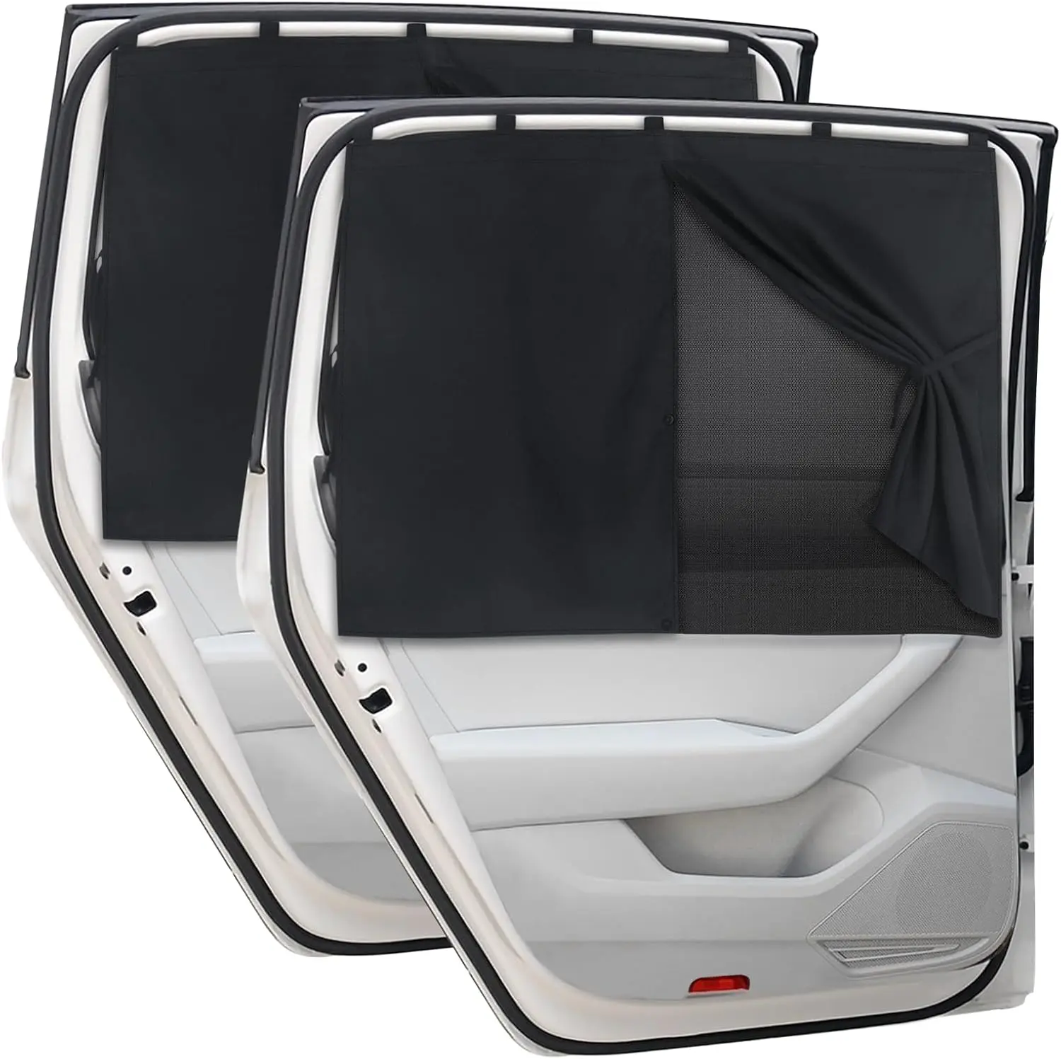 2 PCS Magnetic Double-Layer Car Side Window Sunshades, Privacy Covers with Full/Half Options, Baby Protection Auto Window Curtains