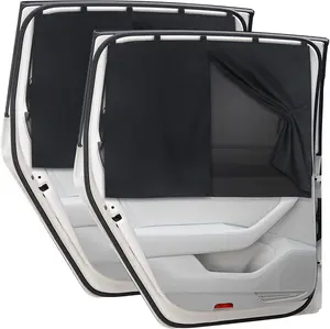 2 PCS Magnetic Double-Layer Car Side Window Sunshades, Privacy Covers with Full/Half Options, Baby Protection Auto Window Curtains