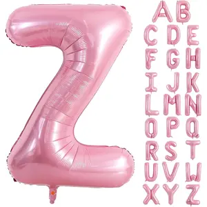 40 Inch Large Pink Letter Z Balloons Giant Foil Mylar Alphabet Balloon for Birthday Party Anniversary Shower Wedding Supplies Decorations