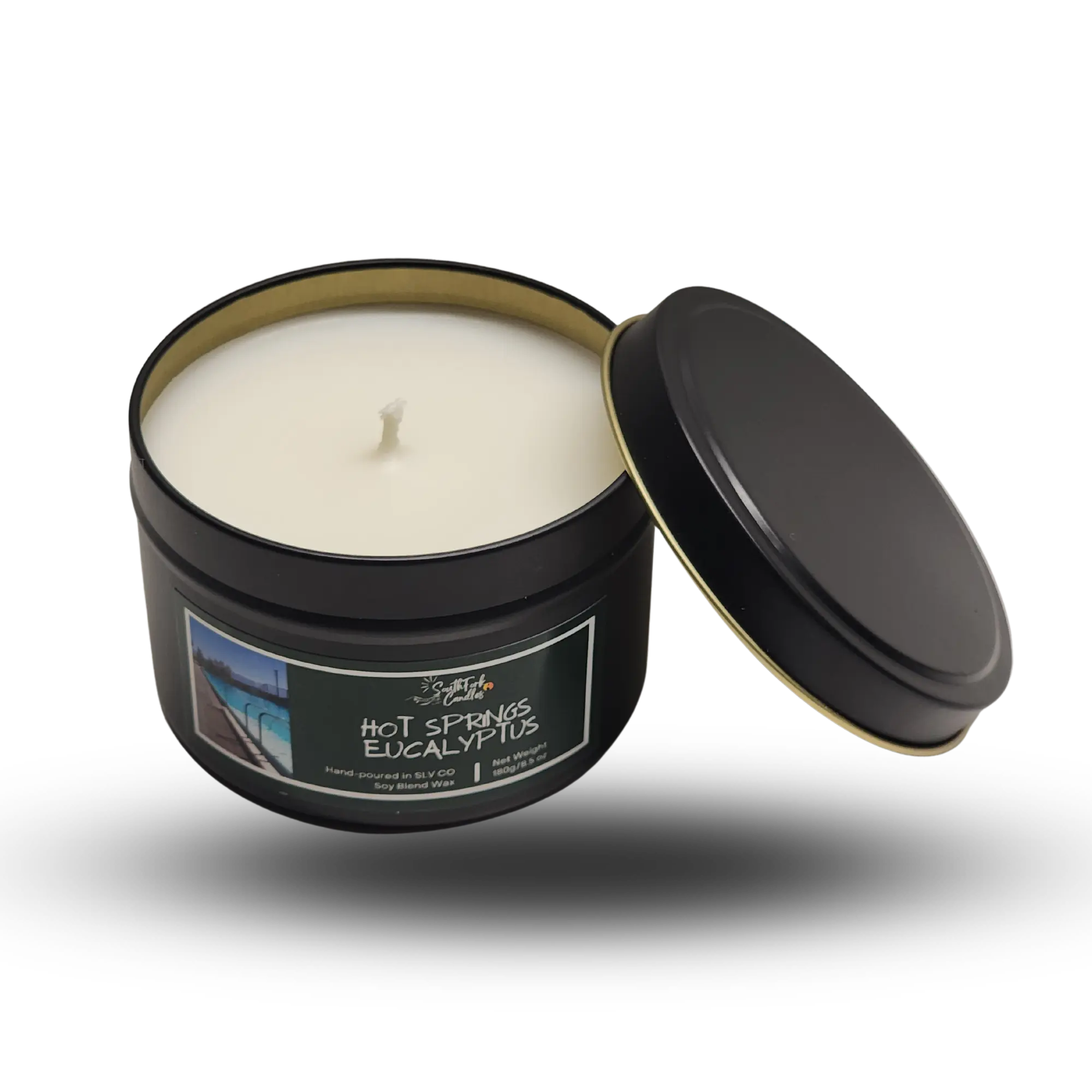 Peppermint Eucalyptus Scented Candle in 8oz Tin