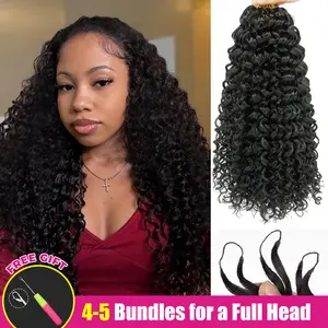ISEE HAIR Crochet Hair Water Wave Human Hair Extensions Miracle Knots Pre-Separated 50g/Pack (32-38 Strands Per Pack）– Knotless Boho Braids, 4-5 Packs for Full Head, Protective Hairstyles For Black Women#greenish#TikTokShopSpringGlowUp