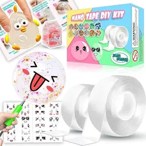 Nano Tape Bubble Kit, Double Sided Tape DIY Craft Kit, Cool Stuff for Girls, Cute Stuff, Cool Things for Kids, Party Favors Toys for Girls, Boys, Kids 3,4,5,6,7,8,9,10 Years Old 2PCS (2"&1.2")