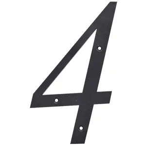 212 MAIN 6 in. Nail-On Black Plastic Weatherproof Outdoor House Number Signs, 4-Pack (3 Units Total), Signage