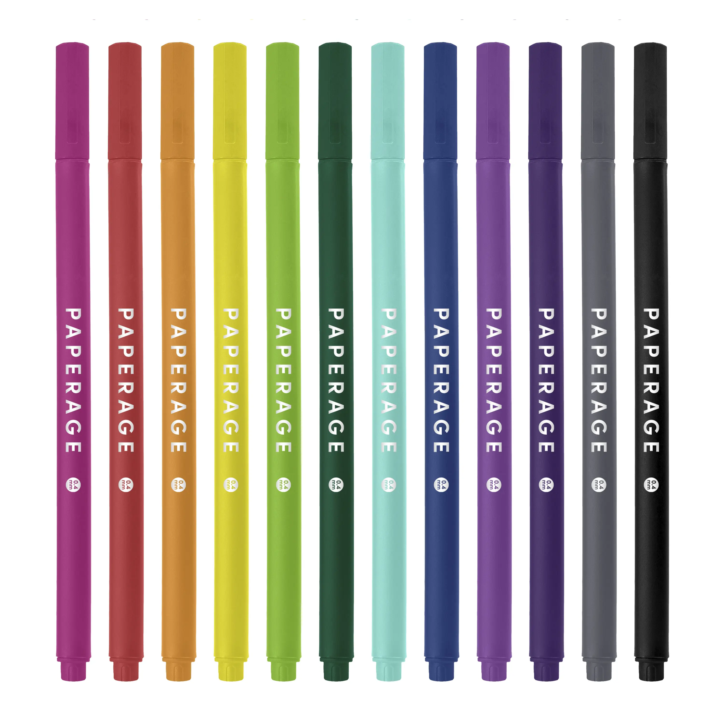 PAPERAGE Felt Tip Pens, 12 Pack, Fine Point Pens for Journaling, Notebooks, Planners, Calendars & Drawing