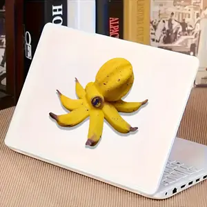 Creative Octopus Banana Sticker, Funny 2D Flat Vinyl Decal, Car Body Decoration, Cover Scratches, Wall Background Decor