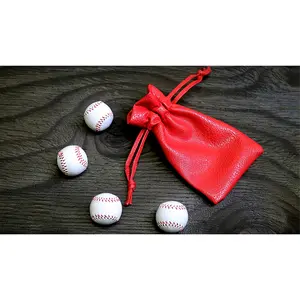 Set of 4 Leather Balls for Cups and Balls (White) by Leo Smetsers - Trick
