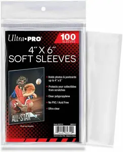 Ultra Pro 4" x 6" Soft Sleeves (100) premium card sleeves designed to hold standard 4" X 6" cards.
