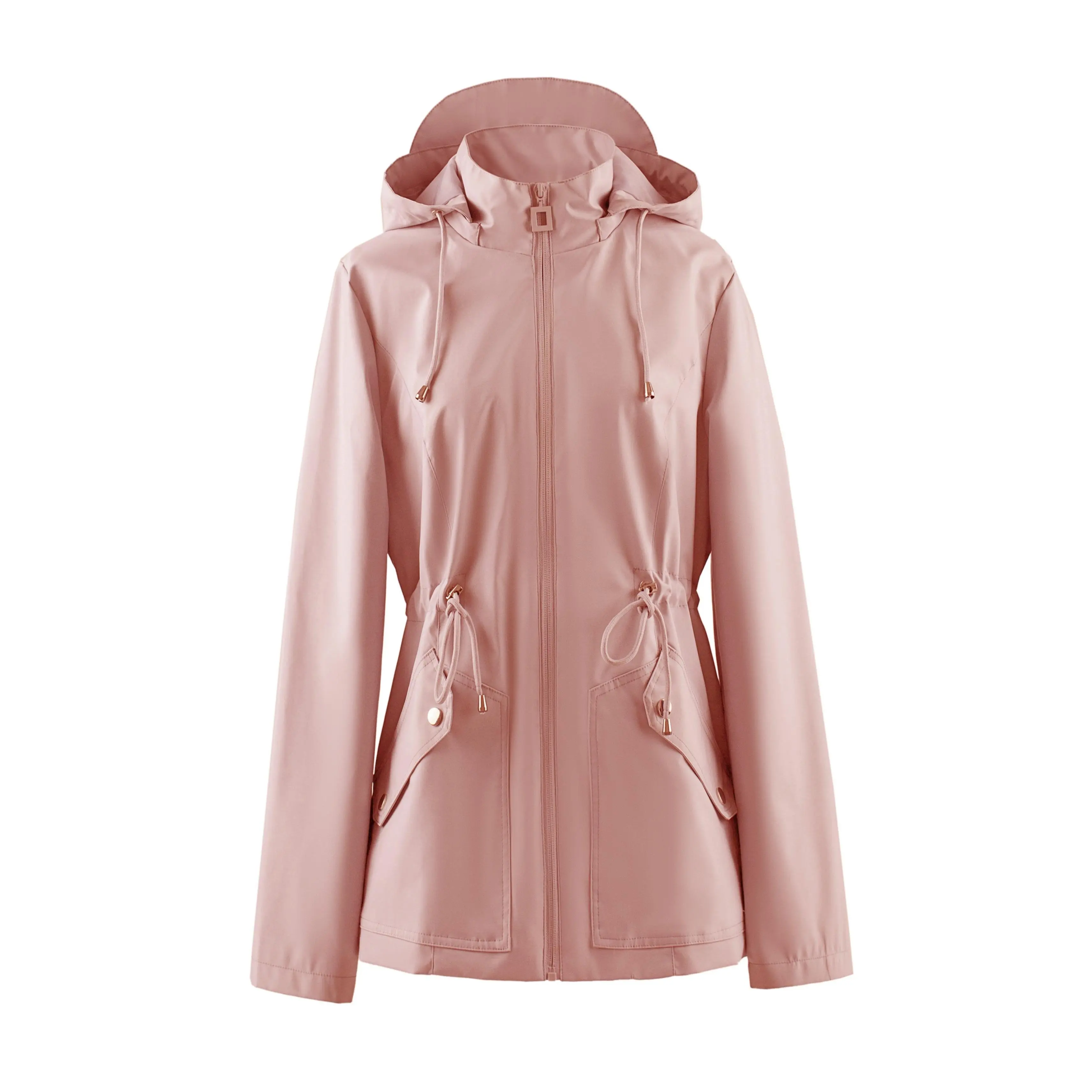 Waterproof Windbreaker Raincoat - Raincoats for Women, Breathable Hooded Jacket with Long Sleeve, Zip Up Drawstring, Ideal for Hiking, Camping, Cycling, Running, Outdoor Activities