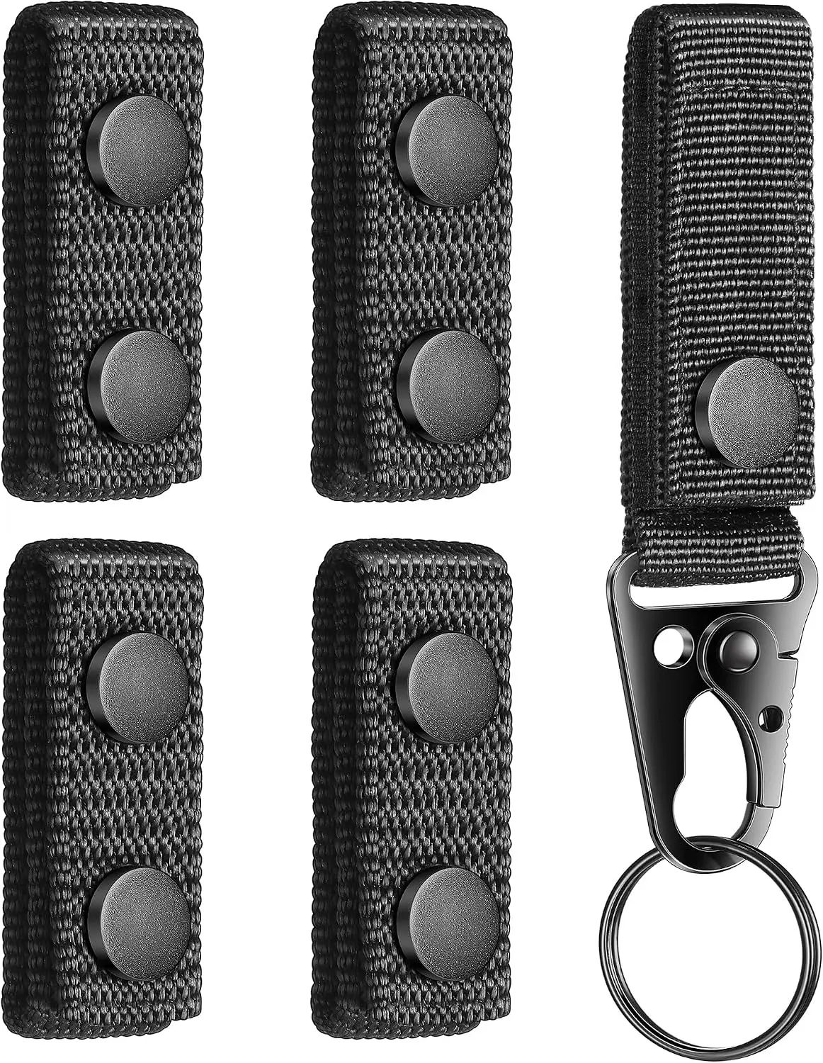5 PCS Belt Keepers for Duty Belt, 2"-2.25", Nylon Black | For Police, Tactical, Utility, Law Enforcement, Correctional Officer, Molle Belts, Heavy-Duty, Anti-Sag, Wear-Resistant