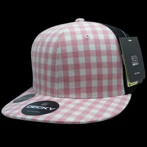212 MAIN Unisex Black Snapback Hat - Cotton-Nylon 6-Panel High Crown Structured Plaid, Trucker Style, Mesh Design, Style 6016-144, 1 Size Fits Most