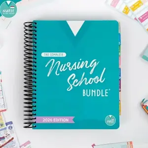 Nursing School Complete Study Bundle 2026 | Spiral Bound 350+ Pages NCLEX Prep, Med Surg, Pharm, Pediatrics, Fundamentals Guide