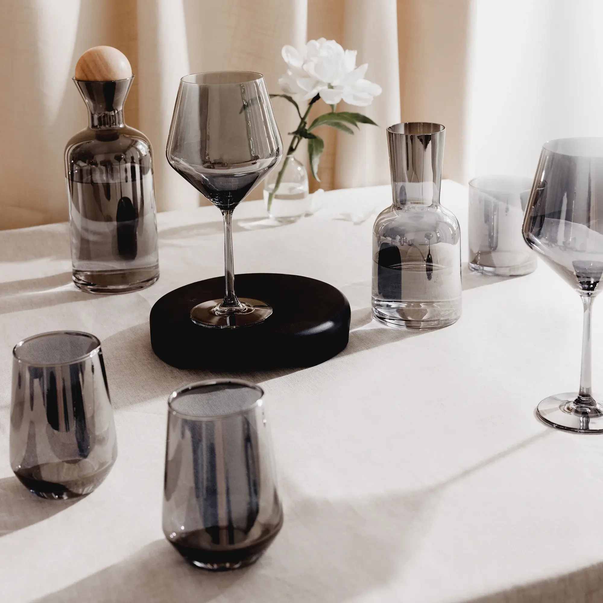 Thyme & Table 23 Fl Oz Smoke Iridescent Angled Wine Glasses, Set of 4