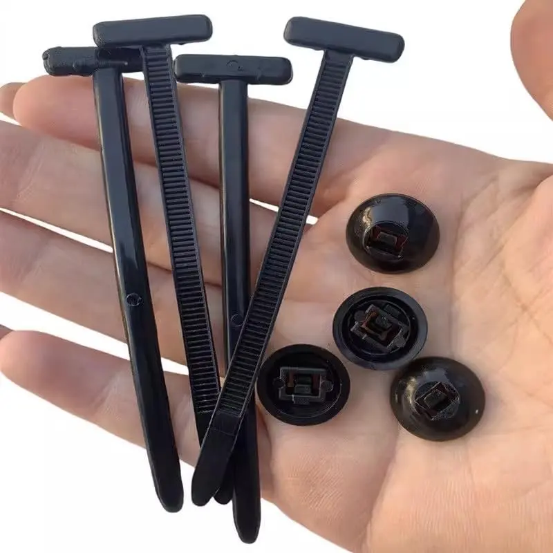 50PCS Nylon Universal Cable Tie Buckles - Latest Upgraded Push-On Plastic Tool Holders, 1-Click Installation, Rain & UV Resistant, Outdoor Safe for Home, Garage, Maintenance Techs Electrical Wire Maintenance