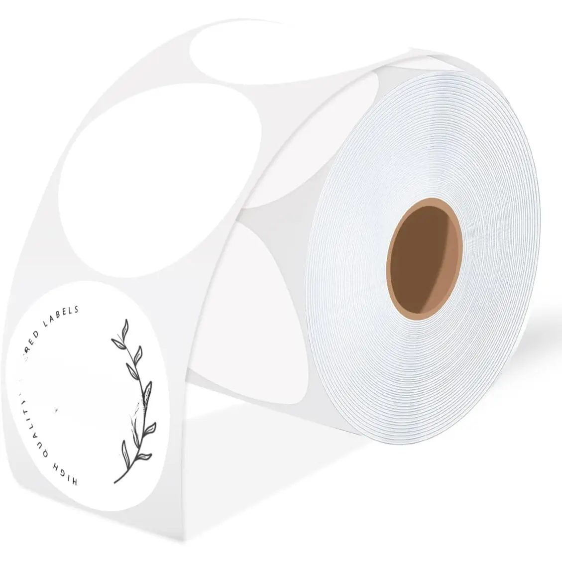 3 Inch Round Thermal Printer Label Stickers Self-Adhesive Circle Convenient Multi-Purpose Blank 3" Sticker Roll for Family Classification, DIY Envelope and  Sealing, White (500Pcs)