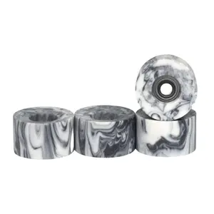 Apex Crusier Wheels - 61D Urethane - ABEC-9 Bearings - "Grey & White Swirl"
