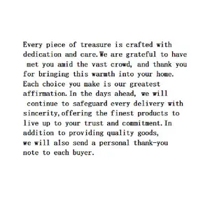 A thank-you letter to the buyer