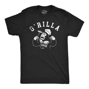 Mens Funny T Shirts Grilla Sarcastic Gorilla Graphic Novelty Cooking Tee for Men Mens Funny T Shirts Cool Vintage Fashion T-Shirt Gift Classic Menswear Food Apparel for Men Funny Animal Short Sleeve Novelty Black -