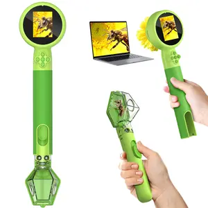 Kids LED Digital Microscope 1080P Handheld Camera with Bug Catcher USB C Rechargeable Connect to Computer Photo Video STEM Outdoor Science Toy Portable Insect Plant Viewer Gift for Boys Girls Solar Robot Building Kit