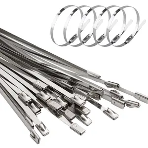 High-strength and durable 304 stainless steel cable ties, industrial-grade corrosion-resistant and rust-proof metal securing straps, 0.18 x 11.8 inch heavy-duty outdoor cable ties, 100-piece weather-resistant and UV-resistant sealing fasteners